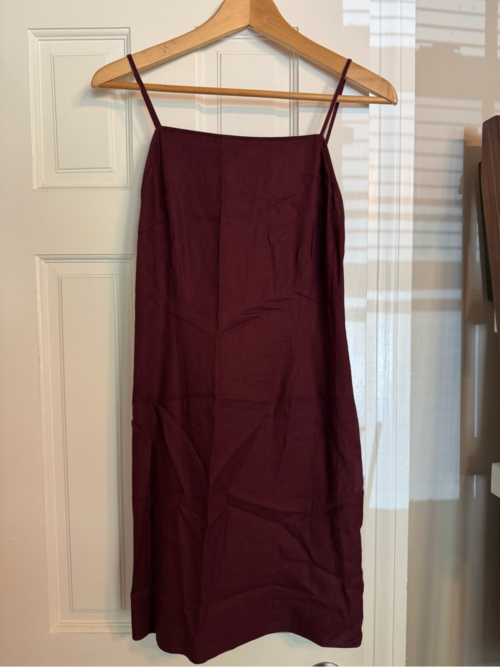 & Other Stories Burgundy Slip Dress with open back